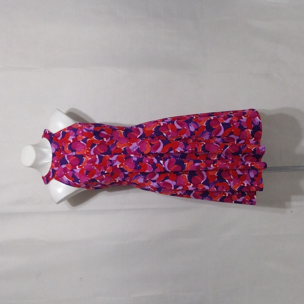 Pappagallo Multicolored Floral Fit & Flare Dress 10 Halter Summer Party Work